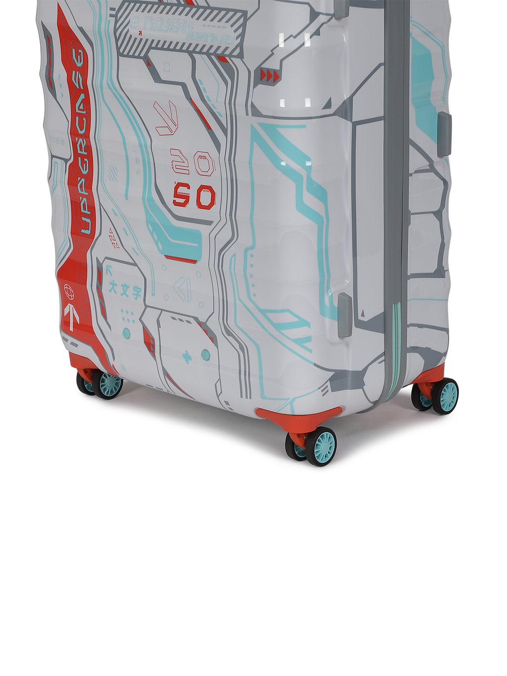 Cyber Punk 18500EHT1WHT Set of 3 (S+M+L) Hardsided Polycarbonate 8 Wheel Printed Eco Trolley Bag, Travel Suitcase for Men and Women (White)