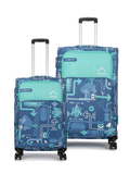 JFK (Cabin + Large) Set of 2 Check-in Eco Soft Trolley Bag, Travel Suitcase for Men and Women (Denim Blue) 12000EST1DBL