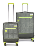Topo (Cabin + Large) Set of 2 Eco Soft Trolley Bag, Travel Suitcase for Men and Women (Green) 13500EST1GRN