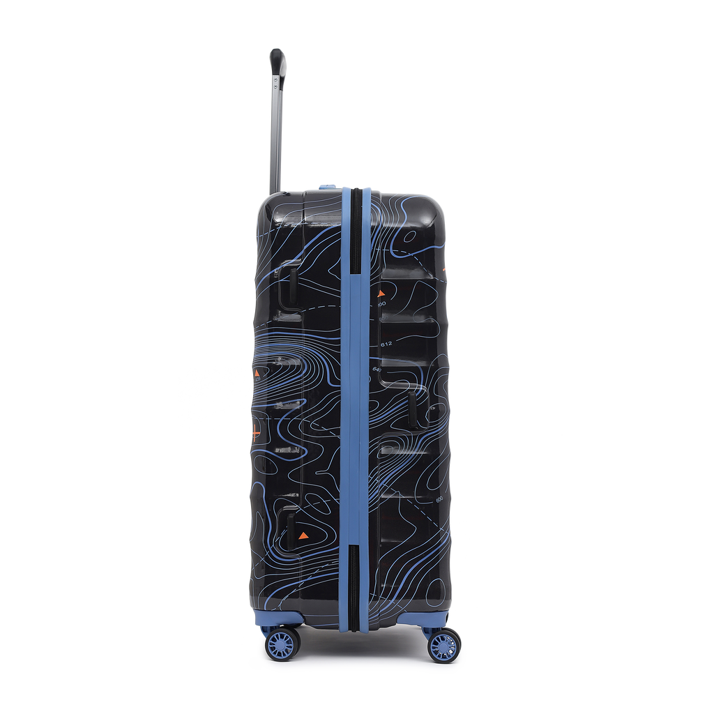 Topo (Cabin + Large) Set of 2 Eco Hardsided Trolley Bag, Travel Suitcase for Men and Women (Black) 14100EHT1BLK
