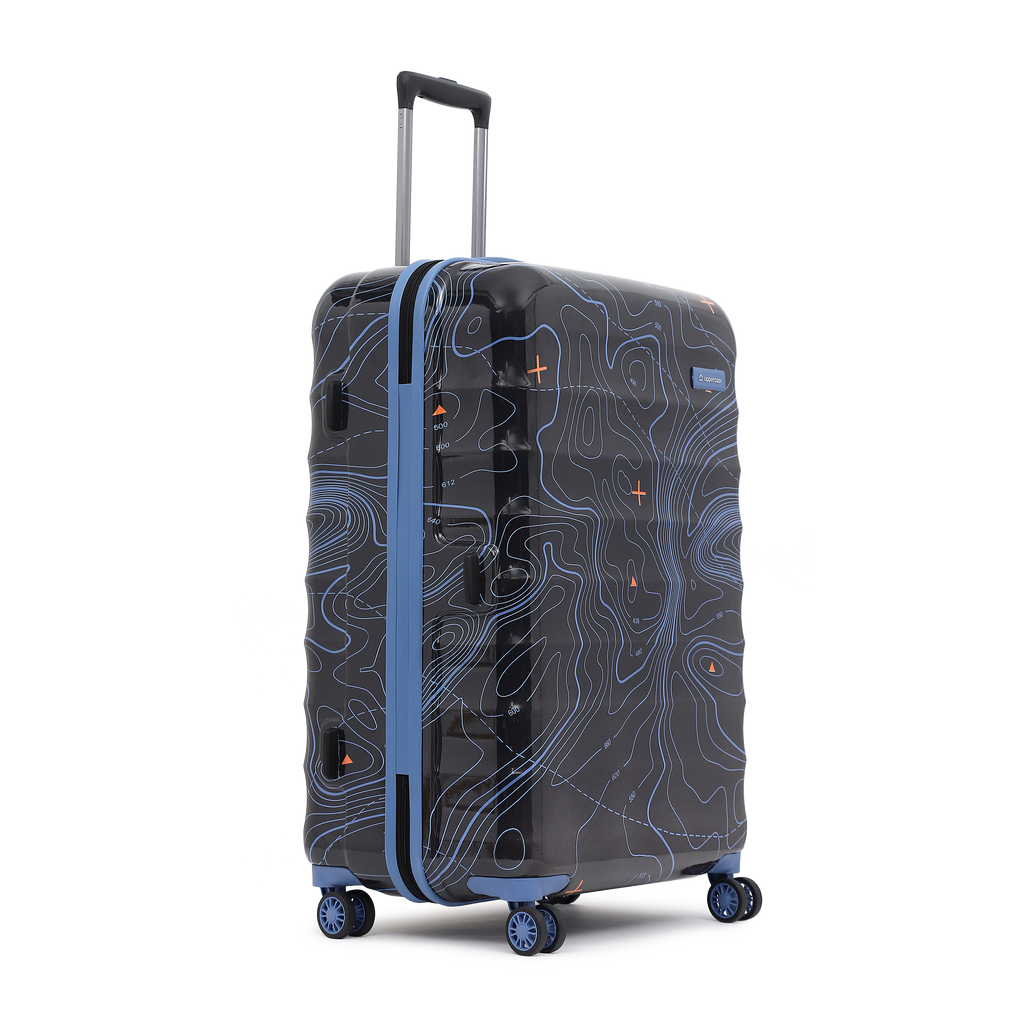 Topo (Cabin + Large) Set of 2 Eco Hardsided Trolley Bag, Travel Suitcase for Men and Women (Black) 14100EHT1BLK