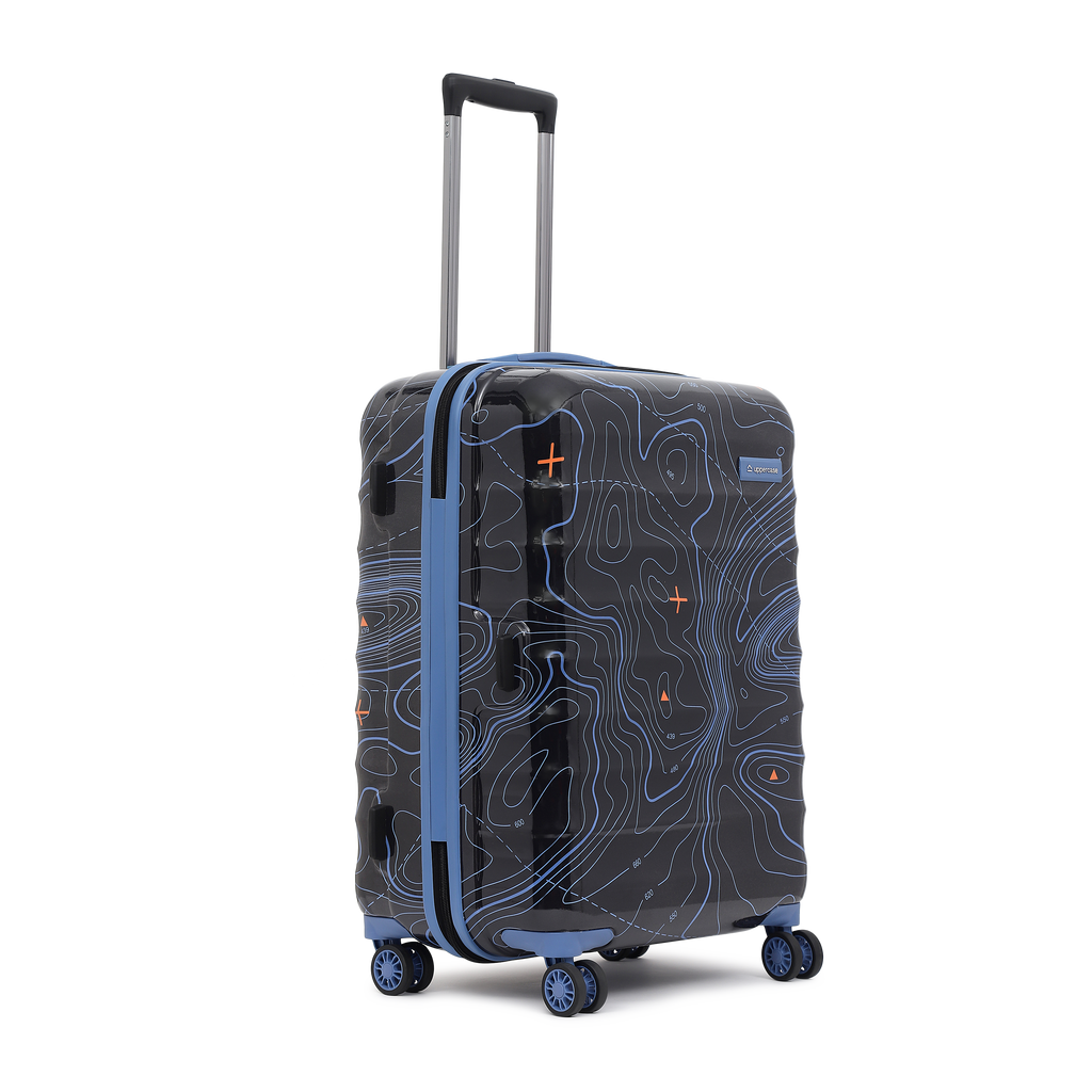 Topo (Medium + Large) Set of 2 Eco Hardsided Trolley Bag, Travel Suitcase for Men and Women (Black) 15000EHT1BLK