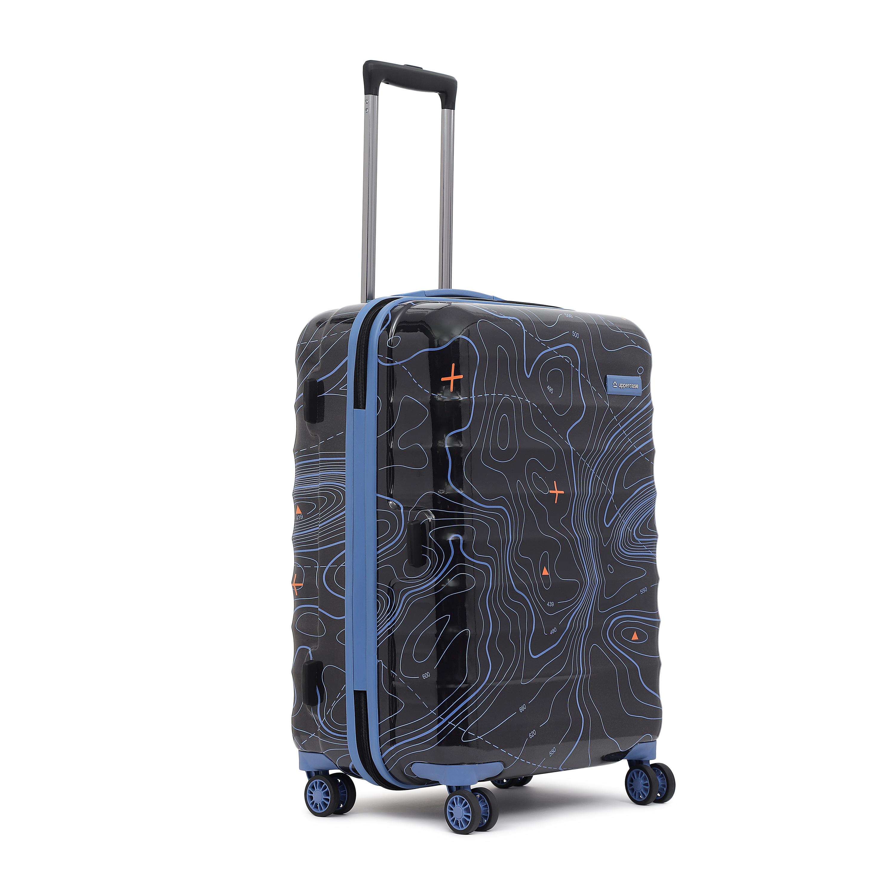 Topo (Medium + Large) Set of 2 Eco Hardsided Trolley Bag, Travel Suitcase for Men and Women (Black) 15000EHT1BLK
