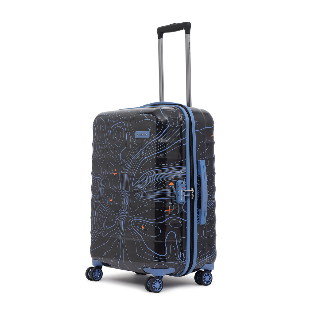Topo (Medium + Large) Set of 2 Eco Hardsided Trolley Bag, Travel Suitcase for Men and Women (Black) 15000EHT1BLK