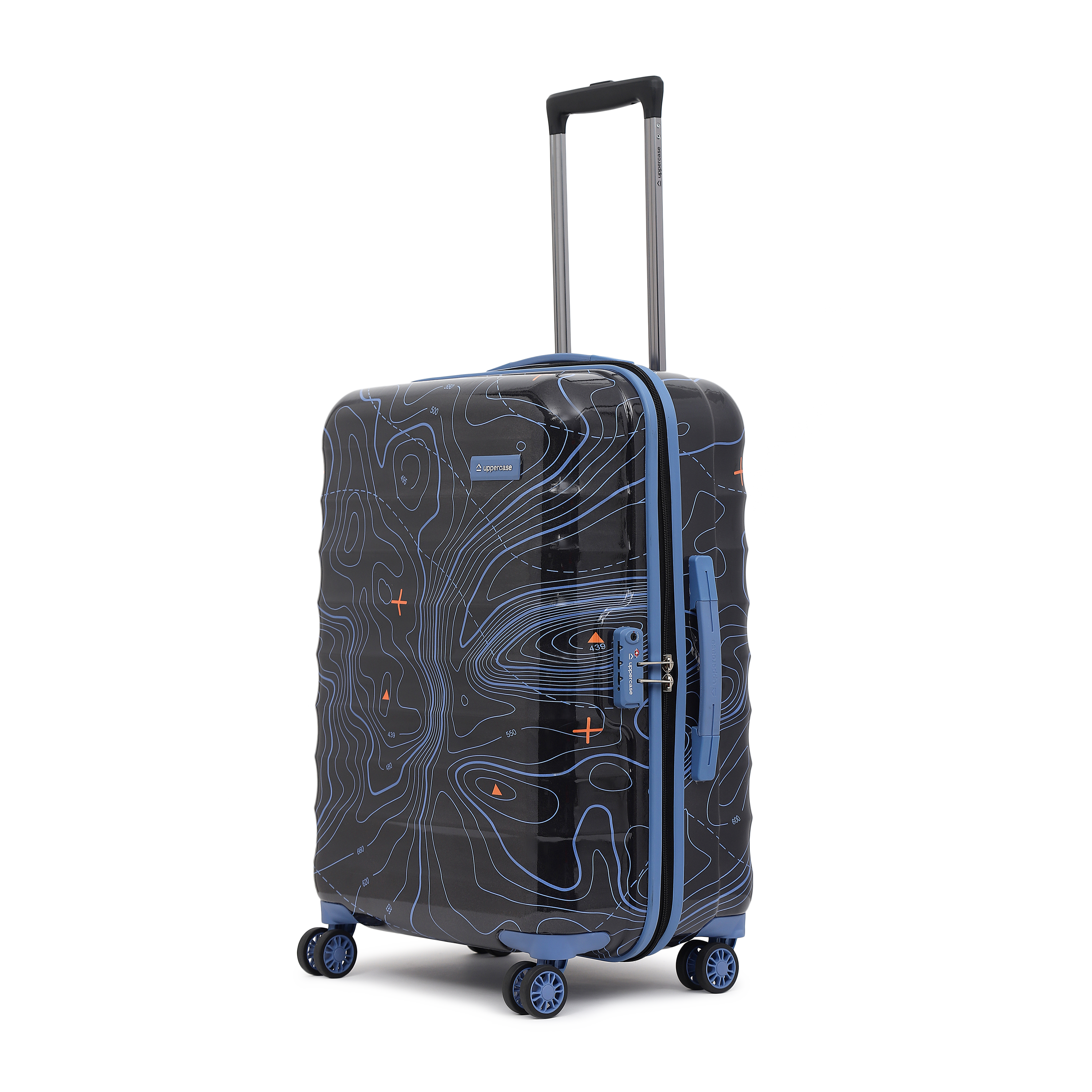 Topo (Medium + Large) Set of 2 Eco Hardsided Trolley Bag, Travel Suitcase for Men and Women (Black) 15000EHT1BLK