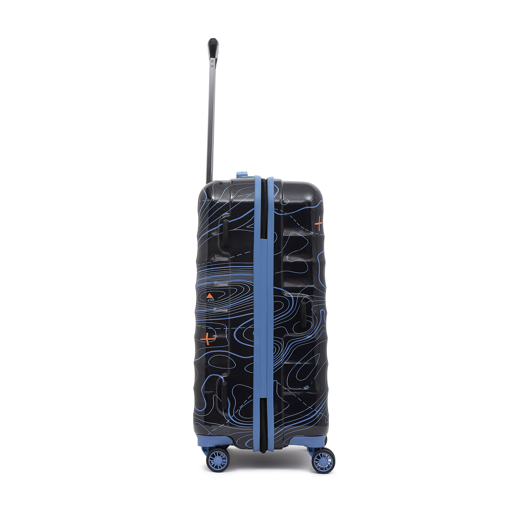 Topo (Medium + Large) Set of 2 Eco Hardsided Trolley Bag, Travel Suitcase for Men and Women (Black) 15000EHT1BLK