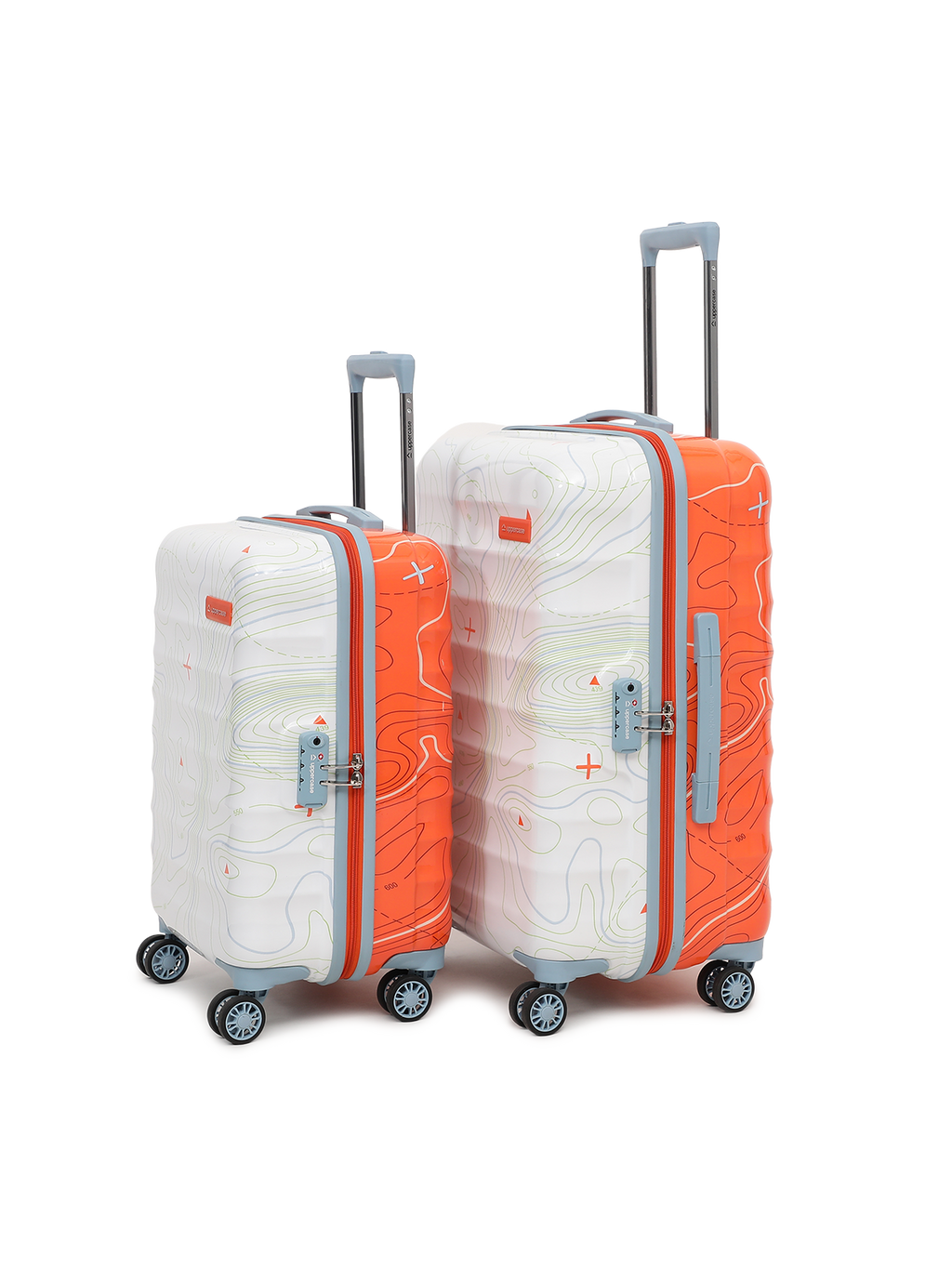 Topo (Medium + Large) Set of 2 Check-in Eco Hardsided Trolley Bag, Travel Suitcase for Men and Women ( Dual Tone) 15000EHT1ONW