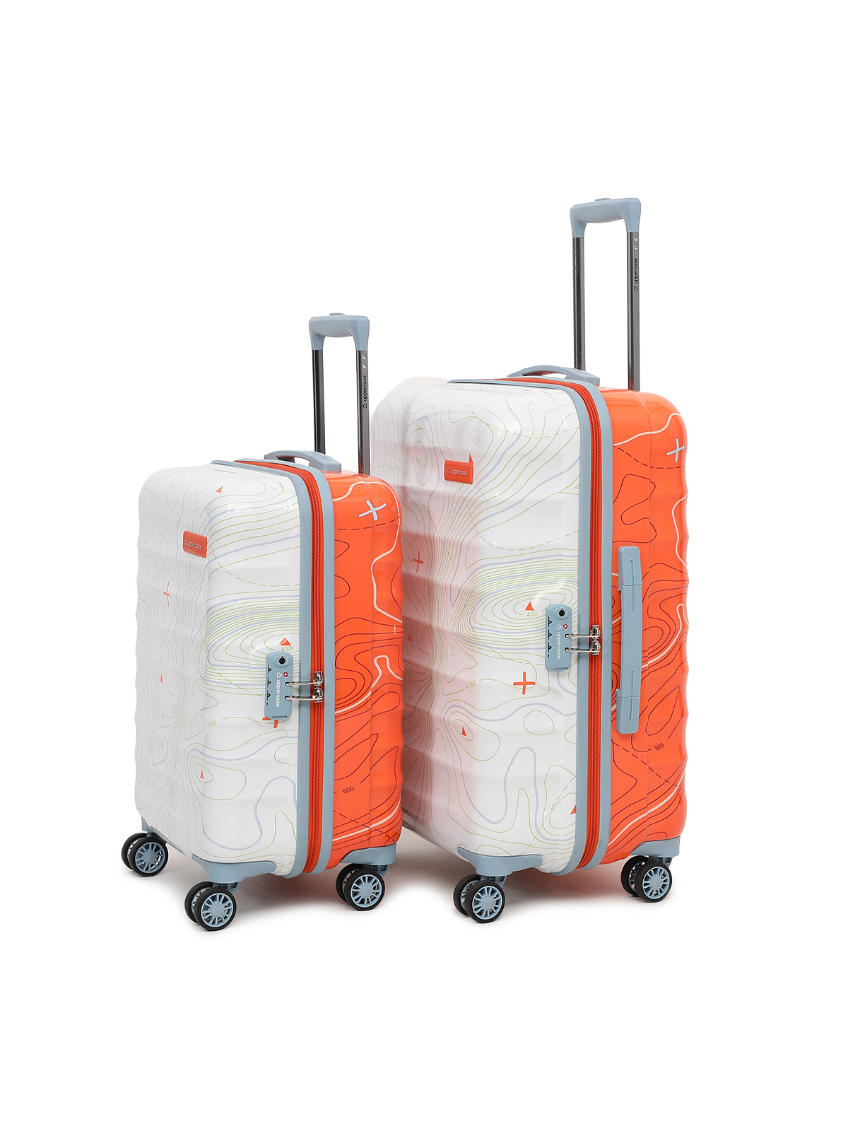 Topo (Medium + Large) Set of 2 Check-in Eco Hardsided Trolley Bag, Travel Suitcase for Men and Women ( Dual Tone) 15000EHT1ONW