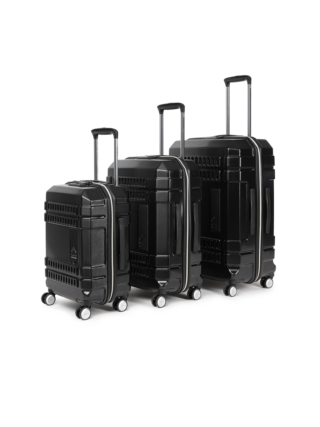 Bullet | Trolley Bag Set of 3 (S+M+L) | Hardsided Polycarbonate Printed Luggage | Cabin & Check-in Luggage | Anti-Scratch | TSA Lock & Anti-Theft Zippers | 2000 Days Warranty (Black)