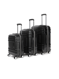 Bullet | Trolley Bag Set of 3 (S+M+L) | Hardsided Polycarbonate Printed Luggage | Cabin & Check-in Luggage | Anti-Scratch | TSA Lock & Anti-Theft Zippers | 2000 Days Warranty (Black)
