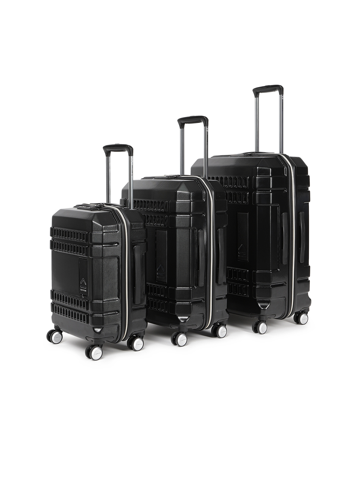 Bullet | Trolley Bag Set of 3 (S+M+L) | Hardsided Polycarbonate Printed Luggage | Cabin & Check-in Luggage | Anti-Scratch | TSA Lock & Anti-Theft Zippers | 2000 Days Warranty (Black)