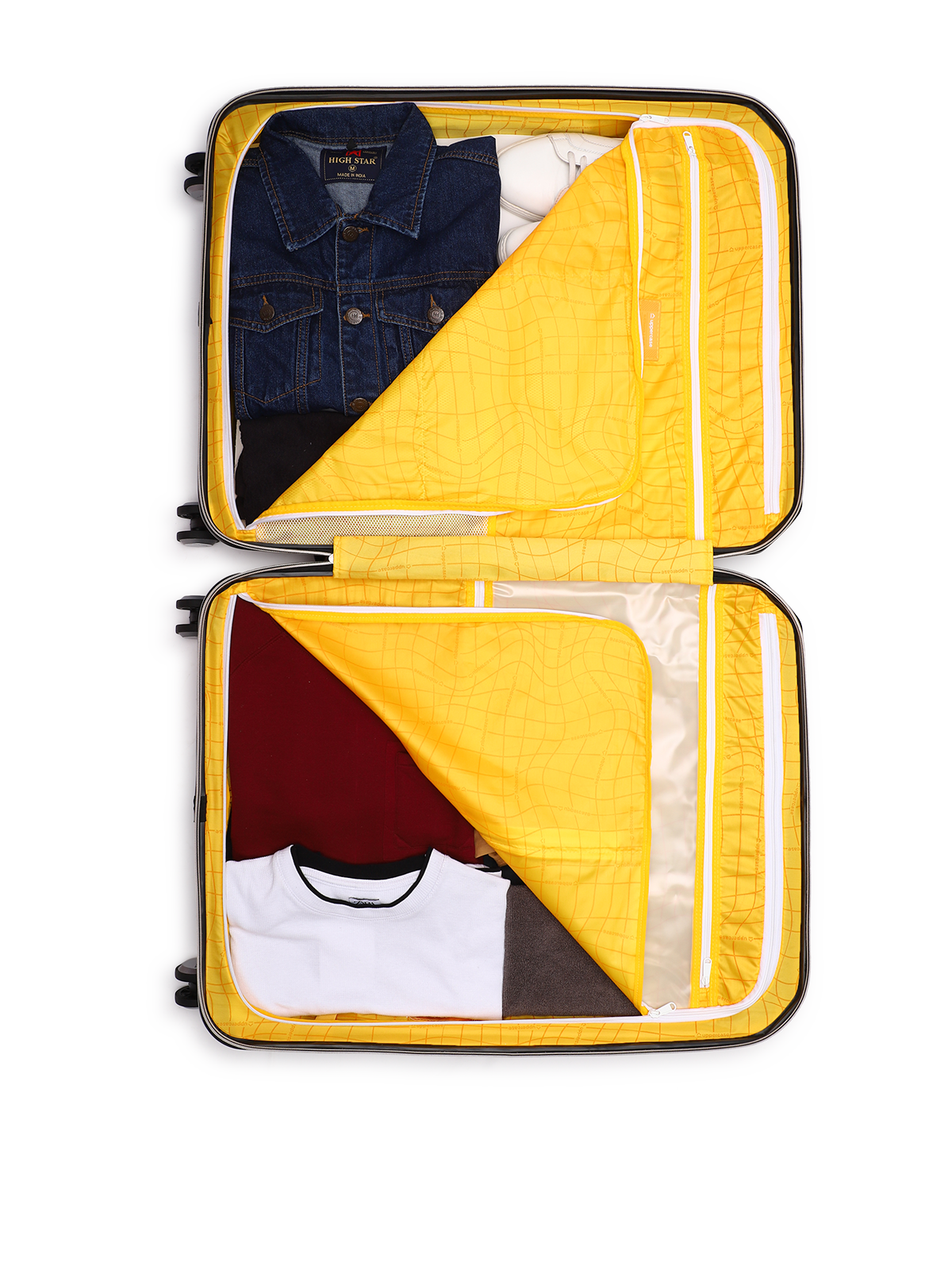 Bullet | Trolley Bag Set of 3 (S+M+L) | Hardsided Polycarbonate Printed Luggage | Cabin & Check-in Luggage | Anti-Scratch | TSA Lock & Anti-Theft Zippers | 2000 Days Warranty (Black)
