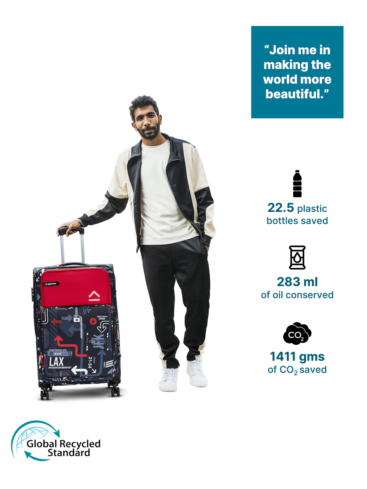 JFK Trolley Bag Set of 3 (S+M+L) | Polyester Eco-Soft Printed Luggage | Sustainable Cabin & Check-in Luggage | 8 wheel Luggage | Suitcase for Men & Women (Red) | 2500 Days Warranty