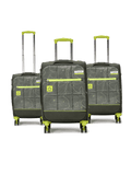 Topo Trolley Bag Set of 3 (S+M+L) Soft Printed Luggage | Sustainable Cabin & Check-in Luggage | 8 wheel Trolley Bag |  TSA Lock | Suitcase for Travel (Green) | 2500 Days Warranty