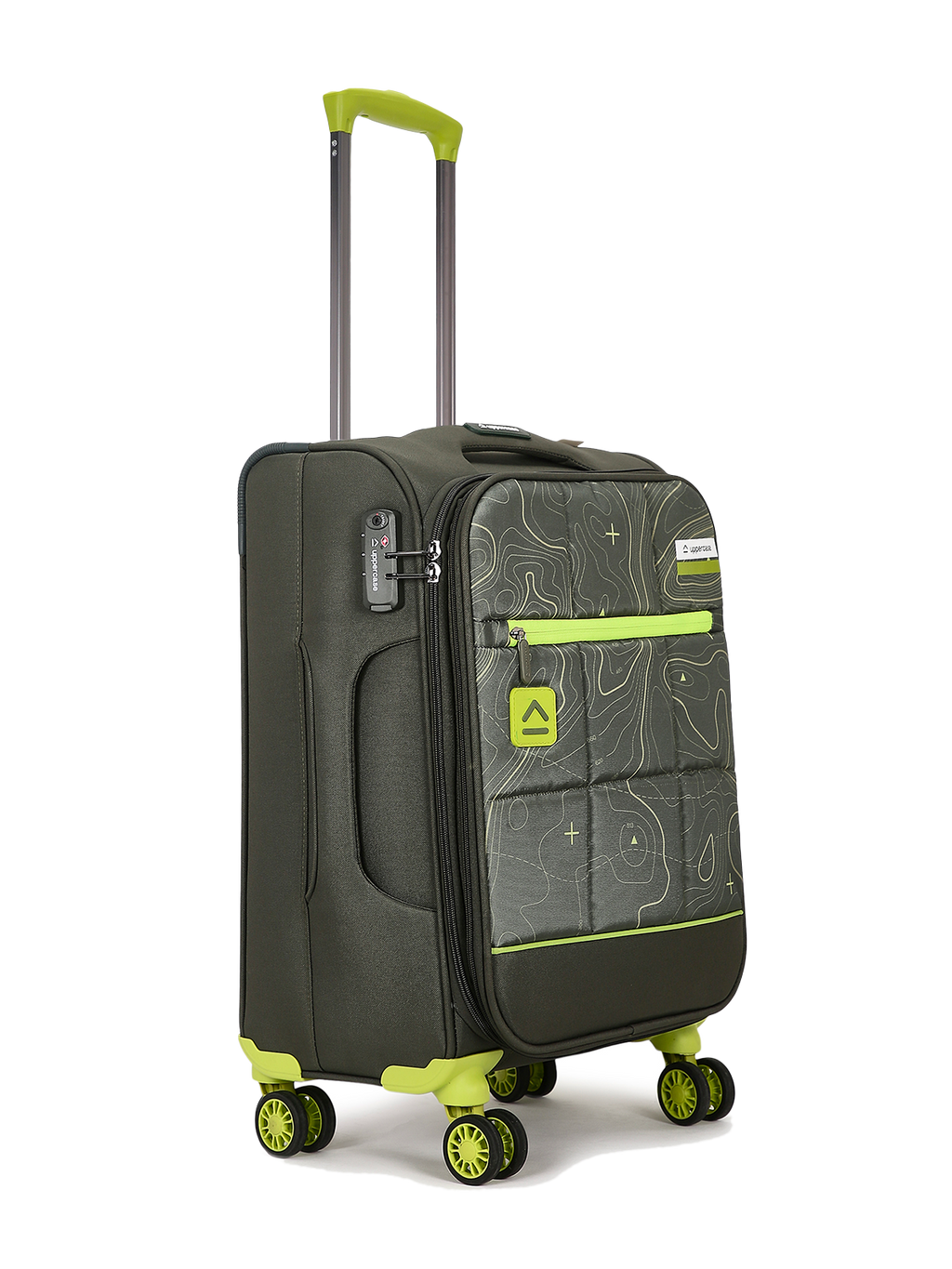 Topo Trolley Bag Set of 3 (S+M+L) Soft Printed Luggage | Sustainable Cabin & Check-in Luggage | 8 wheel Trolley Bag |  TSA Lock | Suitcase for Travel (Green) | 2500 Days Warranty