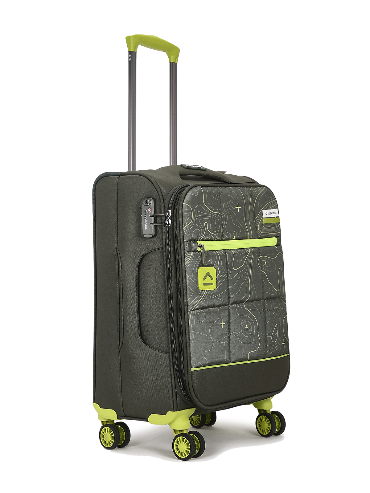 Topo Trolley Bag Set of 3 (S+M+L) Soft Printed Luggage | Sustainable Cabin & Check-in Luggage | 8 wheel Trolley Bag |  TSA Lock | Suitcase for Travel (Green) | 2500 Days Warranty