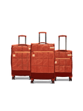 Topo Trolley Bag Set of 3 (S+M+L) Soft Printed Luggage | Sustainable Cabin & Check-in Luggage | 8 wheel Trolley Bag |  TSA Lock | Suitcase for Travel (Red) | 2500 Days Warranty