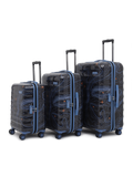 Topo Trolley Bag Set of 3 (S+M+L) | Hardsided Polycarbonate Printed Luggage | TSA Lock & Anti-Theft Zippers | Cabin & Check-in Luggage for Men & Women | 2000 Days Warranty (Black)