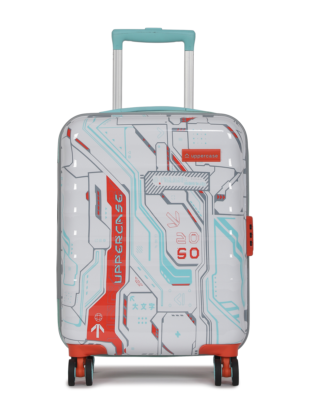 Cyber Punk 18500EHT1WHT Set of 3 (S+M+L) Hardsided Polycarbonate 8 Wheel Printed Eco Trolley Bag, Travel Suitcase for Men and Women (White)