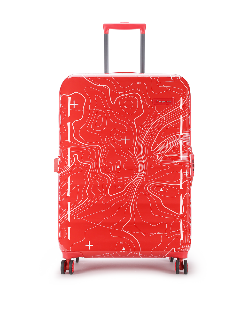 Topo Celeb Trolley Bag Set of 3 (S+M+L) | Hardsided Polycarbonate Printed Luggage | TSA Lock & Anti-Theft Zippers | Cabin & Check-in Luggage for Men & Women | 2000 Days Warranty (Red)