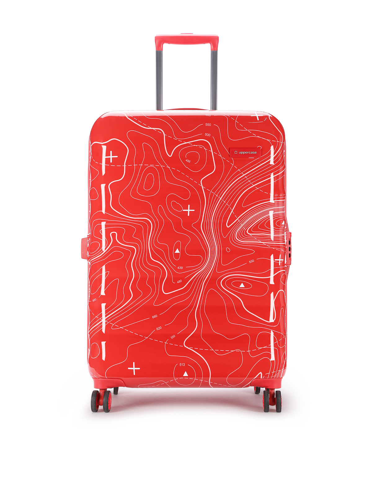 Topo Celeb Trolley Bag Set of 3 (S+M+L) | Hardsided Polycarbonate Printed Luggage | TSA Lock & Anti-Theft Zippers | Cabin & Check-in Luggage for Men & Women | 2000 Days Warranty (Red)