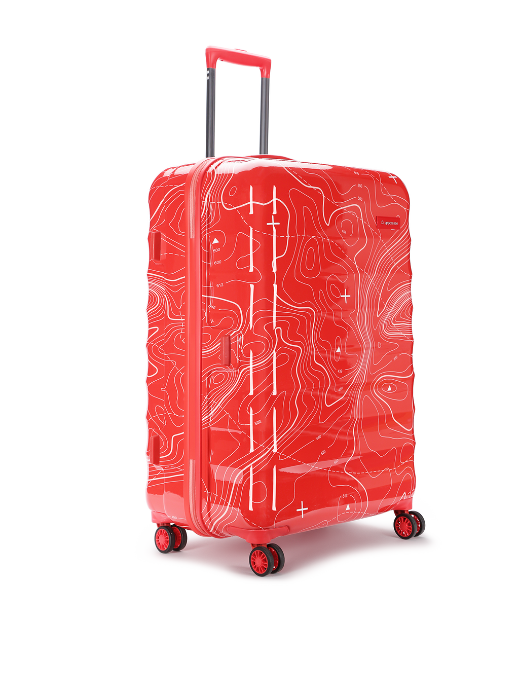 Topo Celeb Trolley Bag Set of 3 (S+M+L) | Hardsided Polycarbonate Printed Luggage | TSA Lock & Anti-Theft Zippers | Cabin & Check-in Luggage for Men & Women | 2000 Days Warranty (Red)