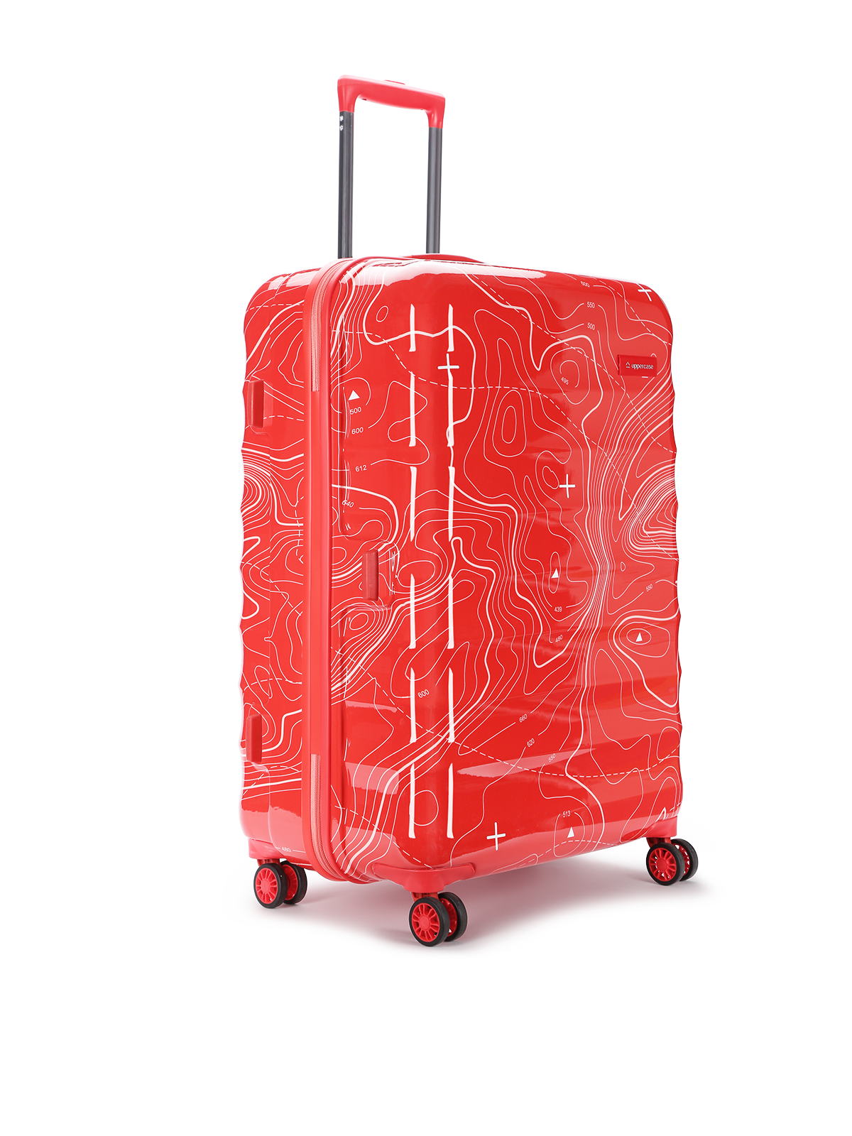 Topo Celeb Trolley Bag Set of 3 (S+M+L) | Hardsided Polycarbonate Printed Luggage | TSA Lock & Anti-Theft Zippers | Cabin & Check-in Luggage for Men & Women | 2000 Days Warranty (Red)