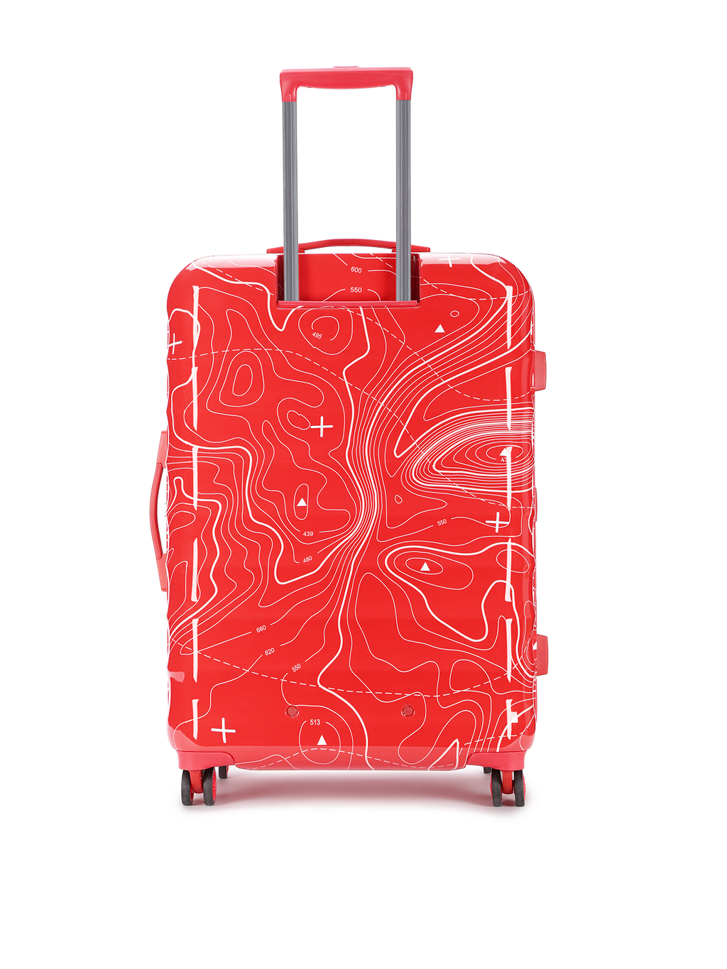 Topo Celeb Trolley Bag Set of 3 (S+M+L) | Hardsided Polycarbonate Printed Luggage | TSA Lock & Anti-Theft Zippers | Cabin & Check-in Luggage for Men & Women | 2000 Days Warranty (Red)