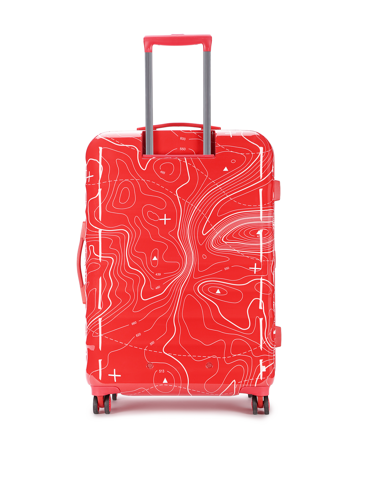 Topo Celeb Trolley Bag Set of 3 (S+M+L) | Hardsided Polycarbonate Printed Luggage | TSA Lock & Anti-Theft Zippers | Cabin & Check-in Luggage for Men & Women | 2000 Days Warranty (Red)