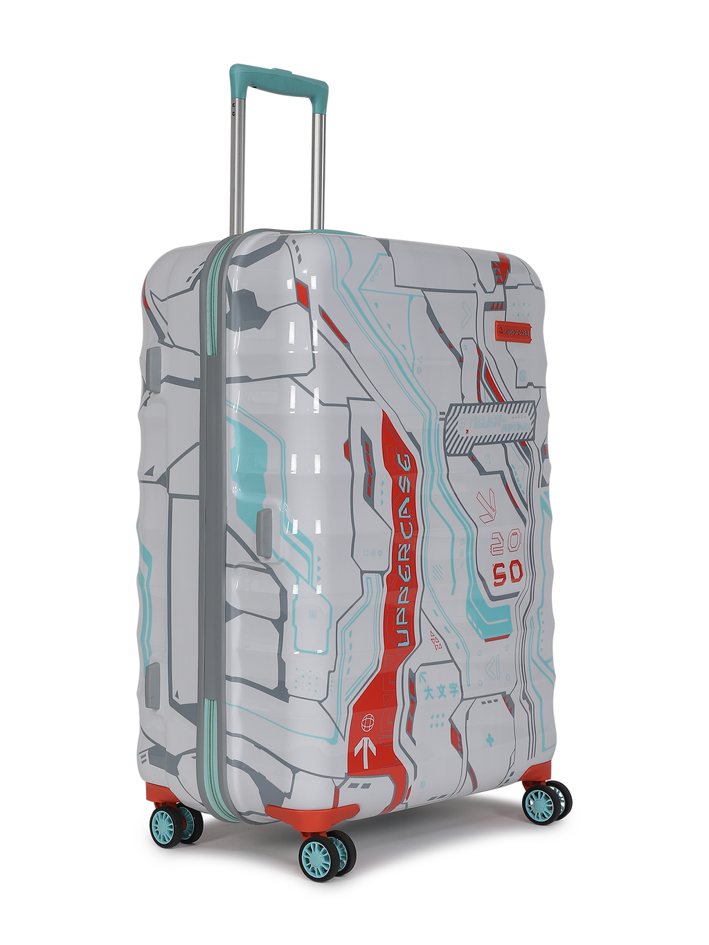 Cyber Punk 18500EHT1WHT Set of 3 (S+M+L) Hardsided Polycarbonate 8 Wheel Printed Eco Trolley Bag, Travel Suitcase for Men and Women (White)
