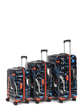 Trolley Bag Set of 3 (S+M+L) | Hardsided Polycarbonate Printed Luggage | Cabin & Check-in Luggage | Anti-Scratch | TSA Lock & Anti-Theft Zippers | 2000 Days Warranty (Green)