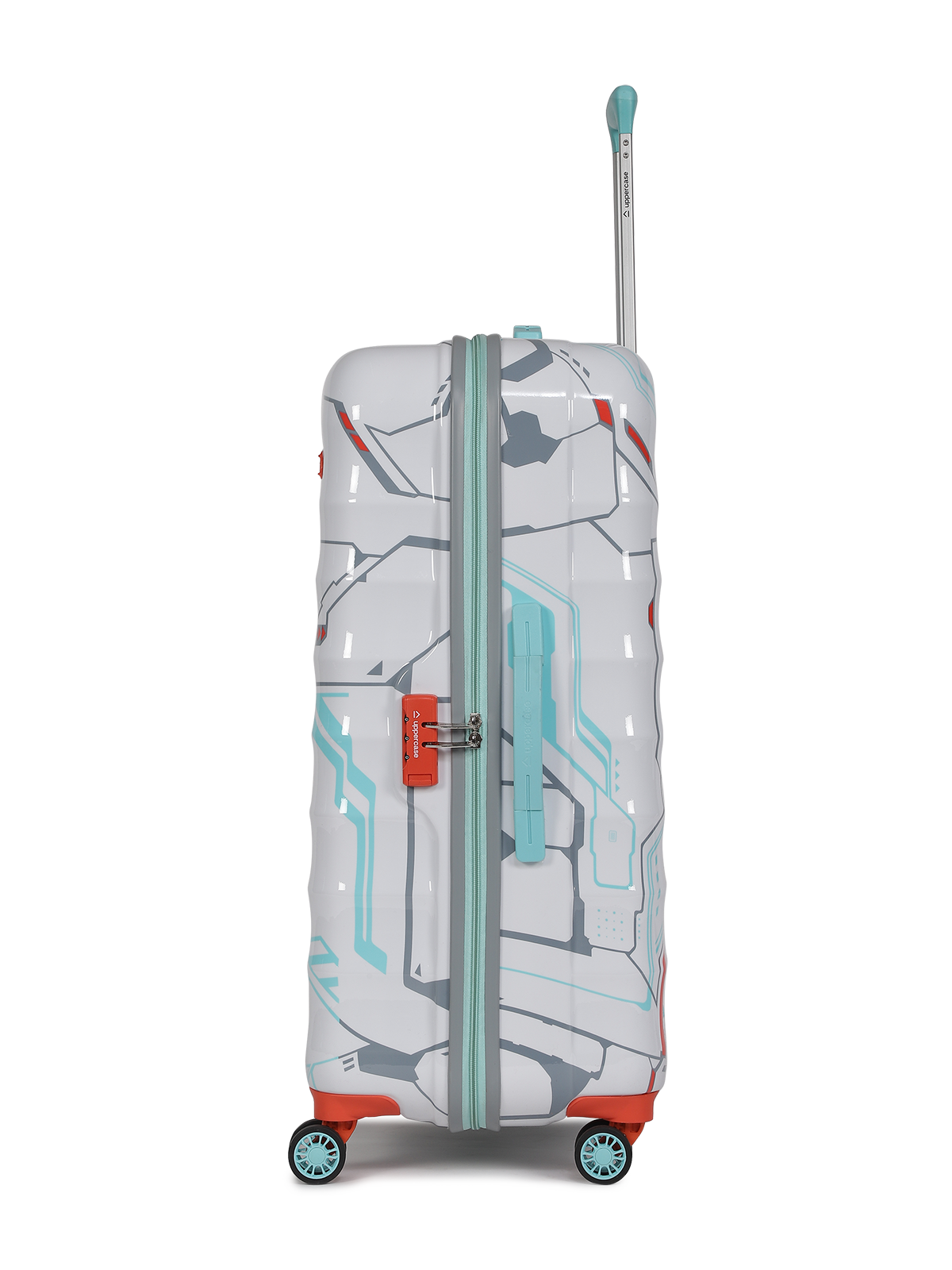 Cyber Punk 18500EHT1WHT Set of 3 (S+M+L) Hardsided Polycarbonate 8 Wheel Printed Eco Trolley Bag, Travel Suitcase for Men and Women (White)