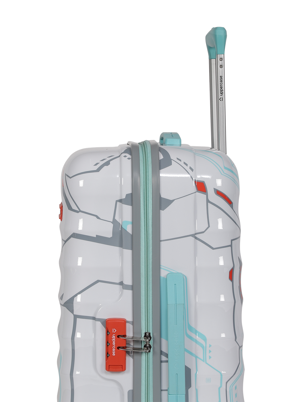 Cyber Punk 18500EHT1WHT Set of 3 (S+M+L) Hardsided Polycarbonate 8 Wheel Printed Eco Trolley Bag, Travel Suitcase for Men and Women (White)