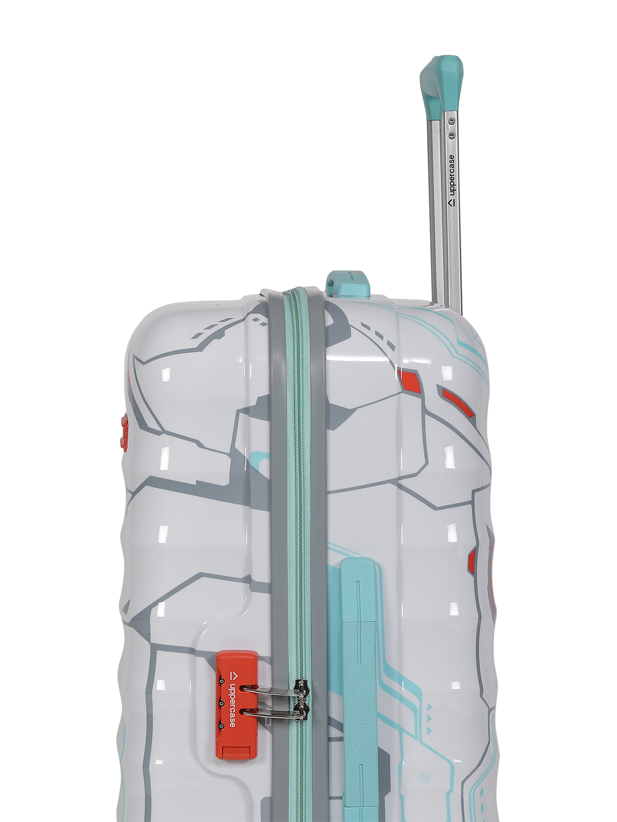 Cyber Punk 18500EHT1WHT Set of 3 (S+M+L) Hardsided Polycarbonate 8 Wheel Printed Eco Trolley Bag, Travel Suitcase for Men and Women (White)