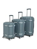Ridge 22500EHT1BLU Set of 3 (S+M+L) Hardsided Polycarbonate Luggage, 8 Wheel Eco Trolley Bag with TSA Lock and Anti Theft Zippers, Travel Suitcase for Men and Women (Blue)