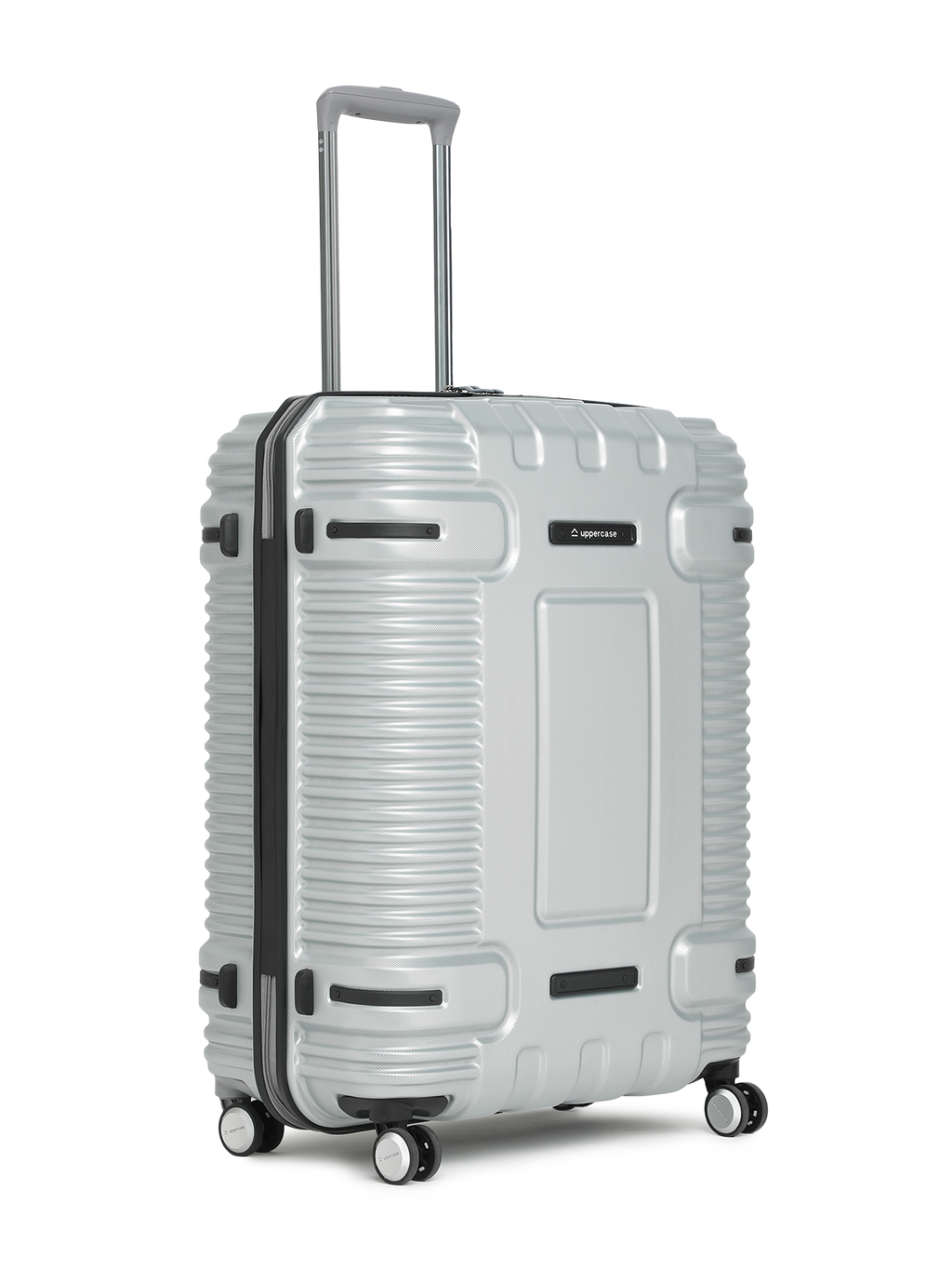 Ridge 22500EHT1SLR Set of 3 (S+M+L) Hardsided Polycarbonate Luggage, 8 Wheel Eco Trolley Bag with TSA Lock and Anti Theft Zippers, Travel Suitcase for Men and Women (Silver)