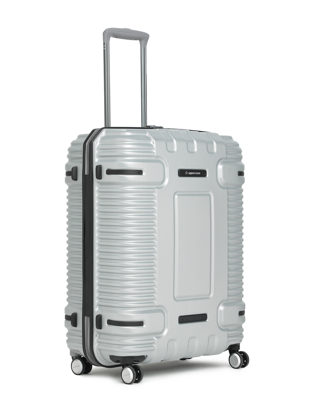 Ridge 22500EHT1SLR Set of 3 (S+M+L) Hardsided Polycarbonate Luggage, 8 Wheel Eco Trolley Bag with TSA Lock and Anti Theft Zippers, Travel Suitcase for Men and Women (Silver)