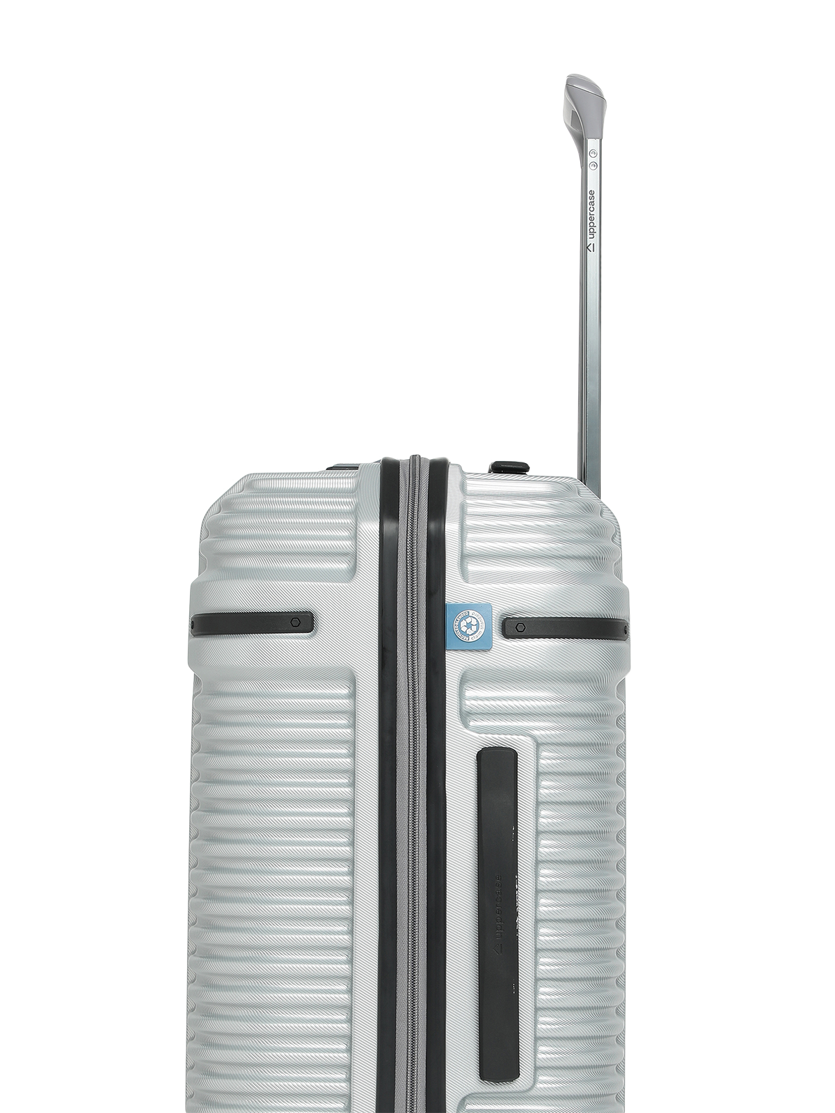 Ridge 22500EHT1SLR Set of 3 (S+M+L) Hardsided Polycarbonate Luggage, 8 Wheel Eco Trolley Bag with TSA Lock and Anti Theft Zippers, Travel Suitcase for Men and Women (Silver)