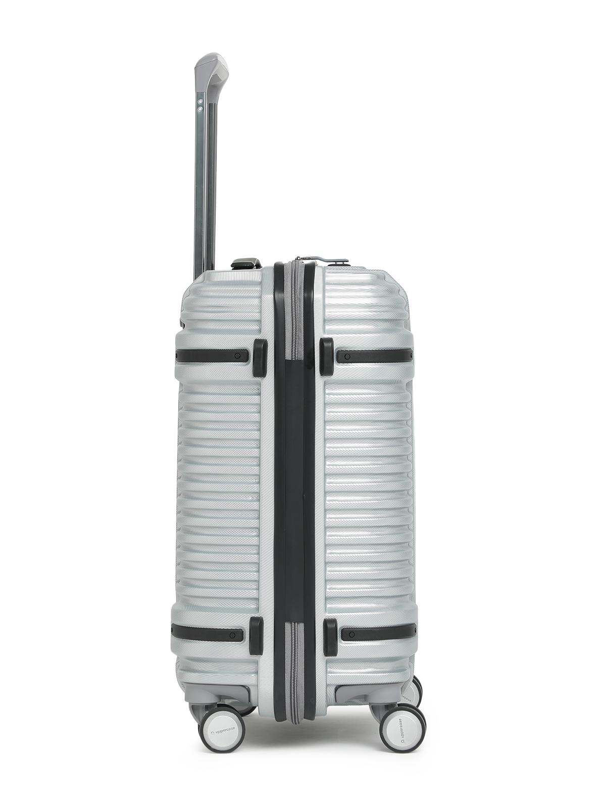 Ridge 22500EHT1SLR Set of 3 (S+M+L) Hardsided Polycarbonate Luggage, 8 Wheel Eco Trolley Bag with TSA Lock and Anti Theft Zippers, Travel Suitcase for Men and Women (Silver)