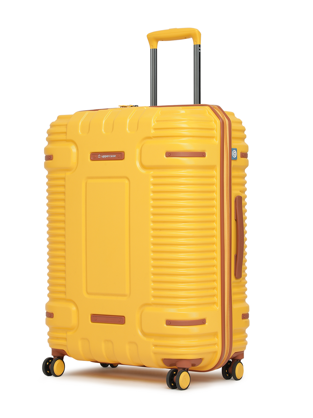 Ridge 22500EHT1YLW Set of 3 (S+M+L) Hardsided Polycarbonate Luggage, 8 Wheel Eco Trolley Bag with TSA Lock and Anti Theft Zippers, Travel Suitcase for Men and Women (Yellow)