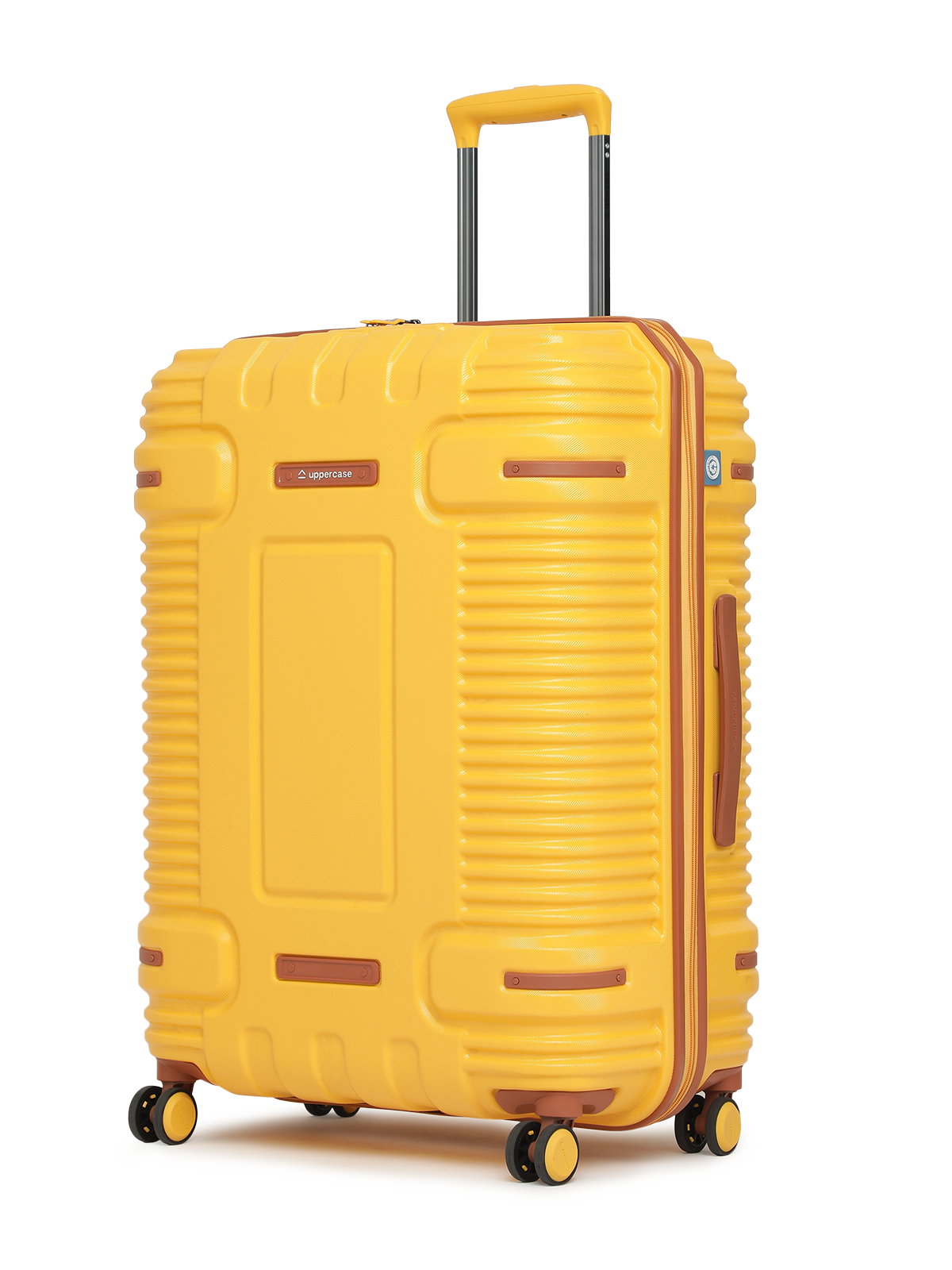 Ridge 22500EHT1YLW Set of 3 (S+M+L) Hardsided Polycarbonate Luggage, 8 Wheel Eco Trolley Bag with TSA Lock and Anti Theft Zippers, Travel Suitcase for Men and Women (Yellow)