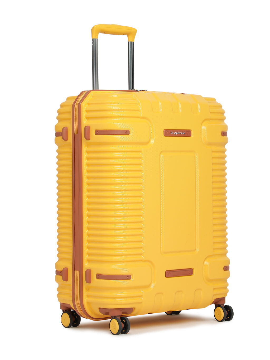 Ridge 22500EHT1YLW Set of 3 (S+M+L) Hardsided Polycarbonate Luggage, 8 Wheel Eco Trolley Bag with TSA Lock and Anti Theft Zippers, Travel Suitcase for Men and Women (Yellow)