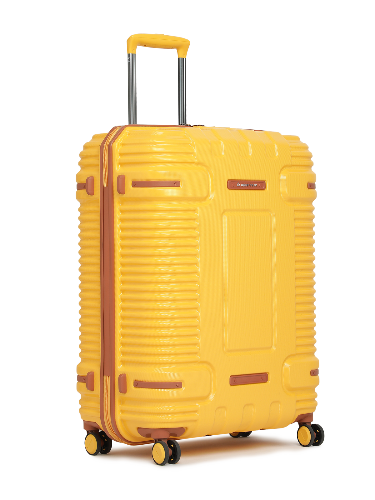 Ridge 22500EHT1YLW Set of 3 (S+M+L) Hardsided Polycarbonate Luggage, 8 Wheel Eco Trolley Bag with TSA Lock and Anti Theft Zippers, Travel Suitcase for Men and Women (Yellow)