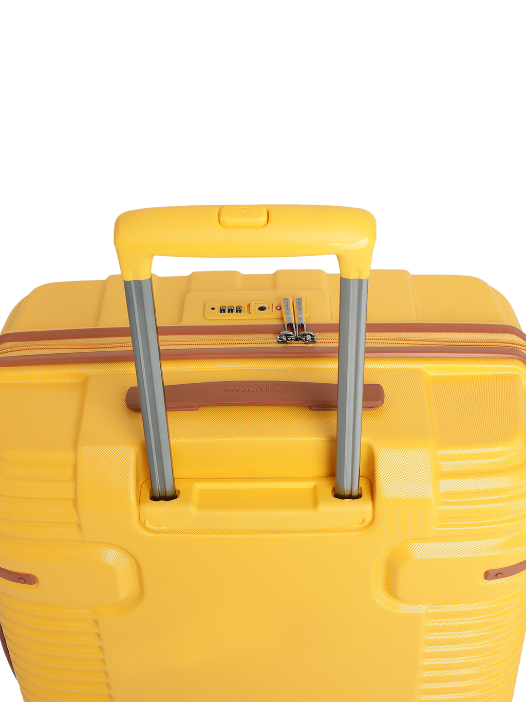 Ridge 22500EHT1YLW Set of 3 (S+M+L) Hardsided Polycarbonate Luggage, 8 Wheel Eco Trolley Bag with TSA Lock and Anti Theft Zippers, Travel Suitcase for Men and Women (Yellow)