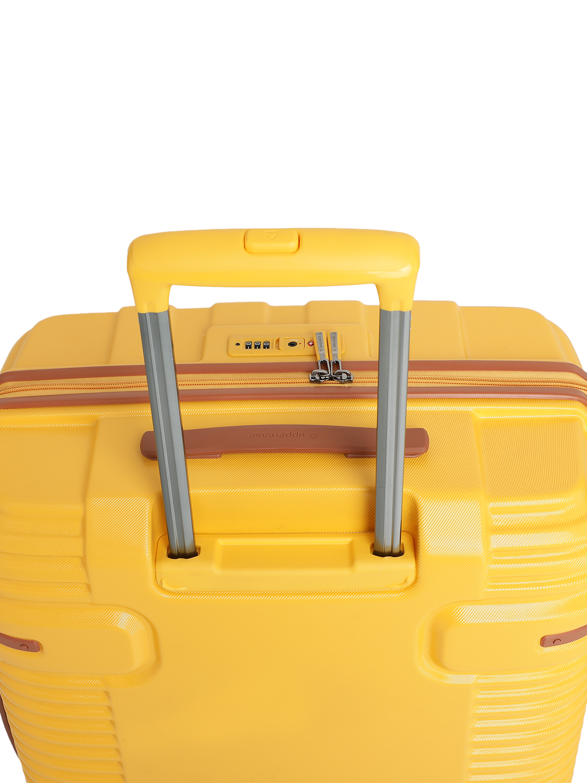 Ridge 22500EHT1YLW Set of 3 (S+M+L) Hardsided Polycarbonate Luggage, 8 Wheel Eco Trolley Bag with TSA Lock and Anti Theft Zippers, Travel Suitcase for Men and Women (Yellow)