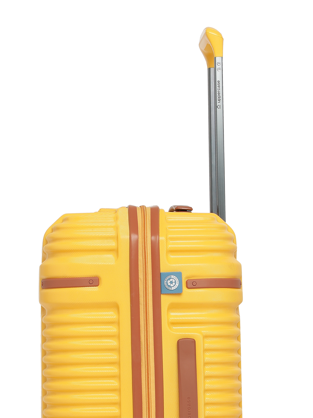 Ridge 22500EHT1YLW Set of 3 (S+M+L) Hardsided Polycarbonate Luggage, 8 Wheel Eco Trolley Bag with TSA Lock and Anti Theft Zippers, Travel Suitcase for Men and Women (Yellow)