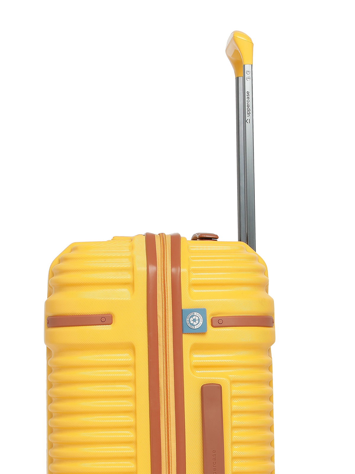 Ridge 22500EHT1YLW Set of 3 (S+M+L) Hardsided Polycarbonate Luggage, 8 Wheel Eco Trolley Bag with TSA Lock and Anti Theft Zippers, Travel Suitcase for Men and Women (Yellow)