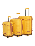 Ridge 22500EHT1YLW Set of 3 (S+M+L) Hardsided Polycarbonate Luggage, 8 Wheel Eco Trolley Bag with TSA Lock and Anti Theft Zippers, Travel Suitcase for Men and Women (Yellow)