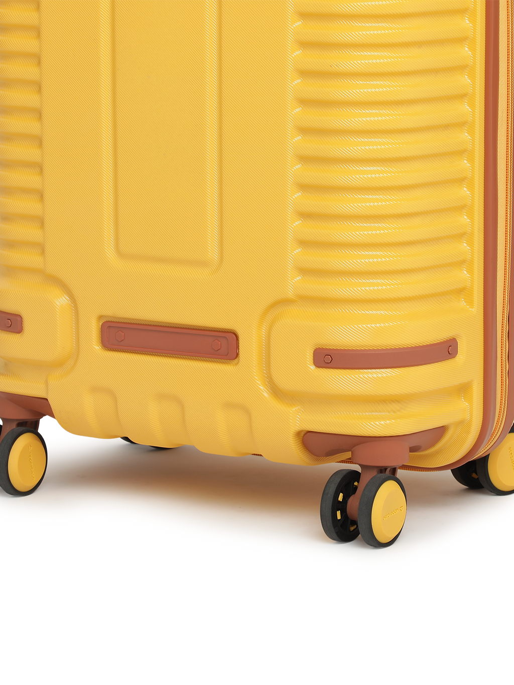 Ridge 22500EHT1YLW Set of 3 (S+M+L) Hardsided Polycarbonate Luggage, 8 Wheel Eco Trolley Bag with TSA Lock and Anti Theft Zippers, Travel Suitcase for Men and Women (Yellow)