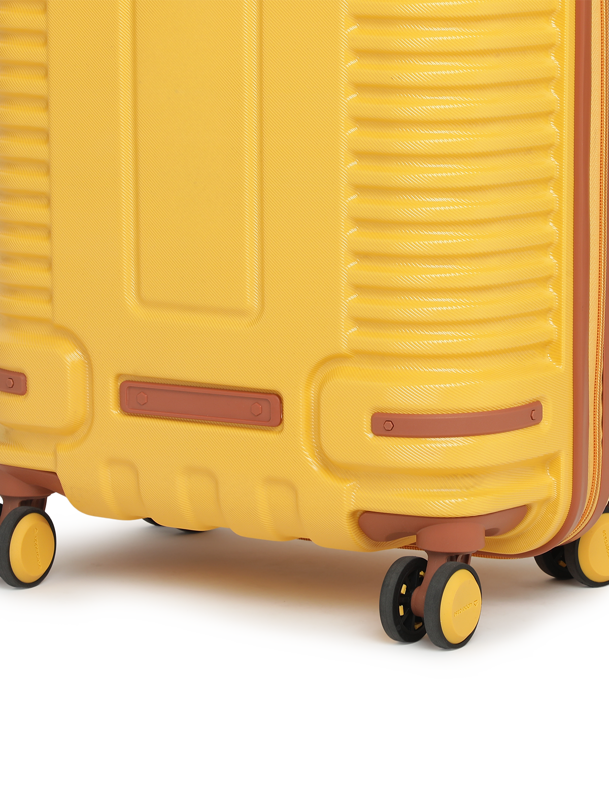 Ridge 22500EHT1YLW Set of 3 (S+M+L) Hardsided Polycarbonate Luggage, 8 Wheel Eco Trolley Bag with TSA Lock and Anti Theft Zippers, Travel Suitcase for Men and Women (Yellow)